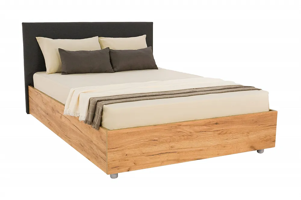 Тахта Лофт дуб золотистый / черный арт. 08-45503 прямая 140х200 см с ...