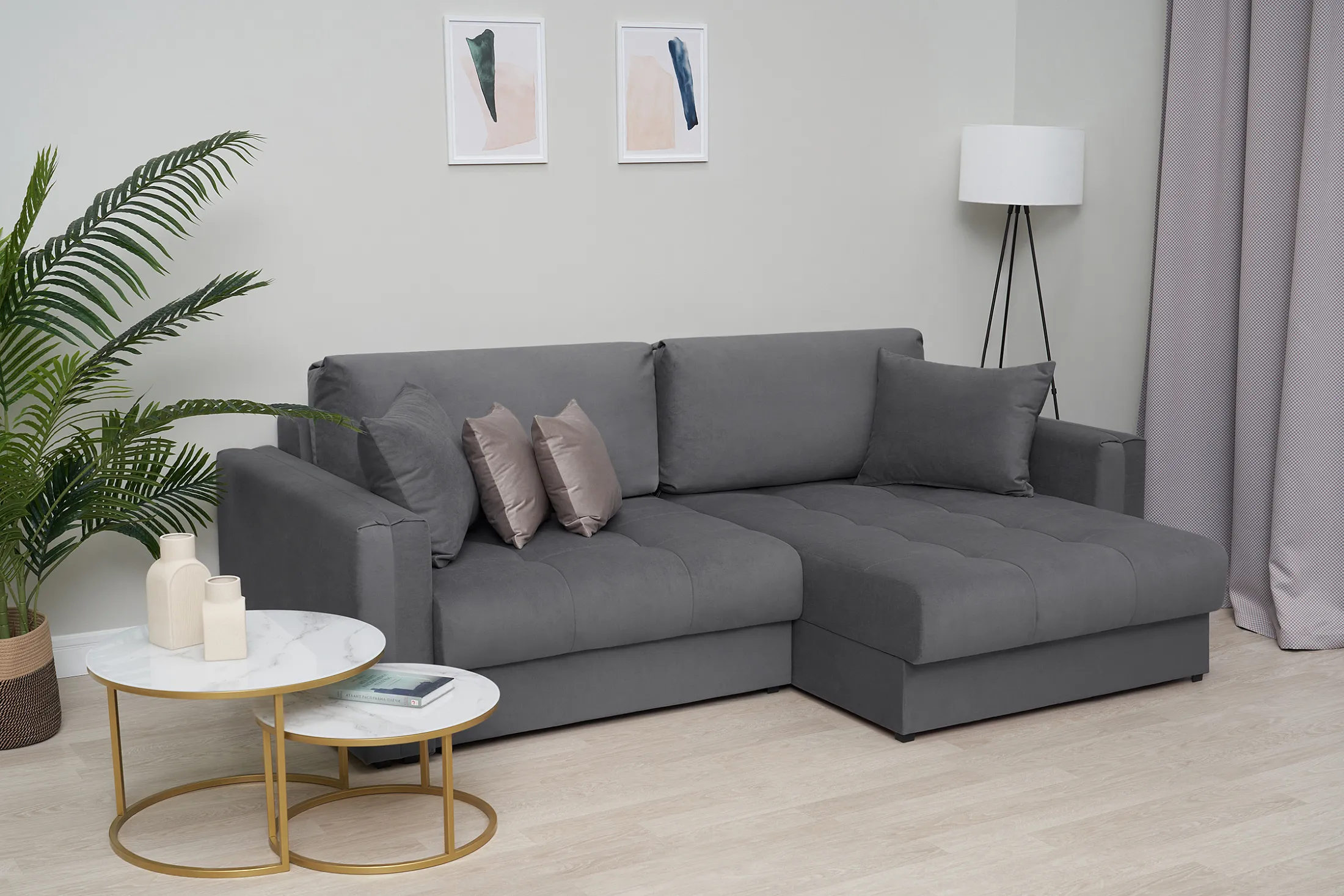 Диван угловой Монарх серый — изображение 5