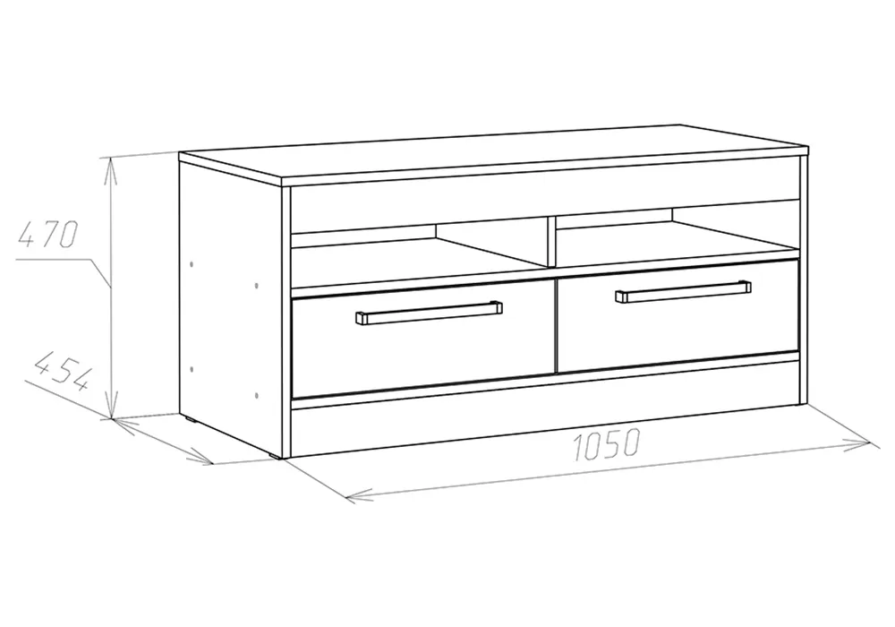 Габариты тумбы под телевизор