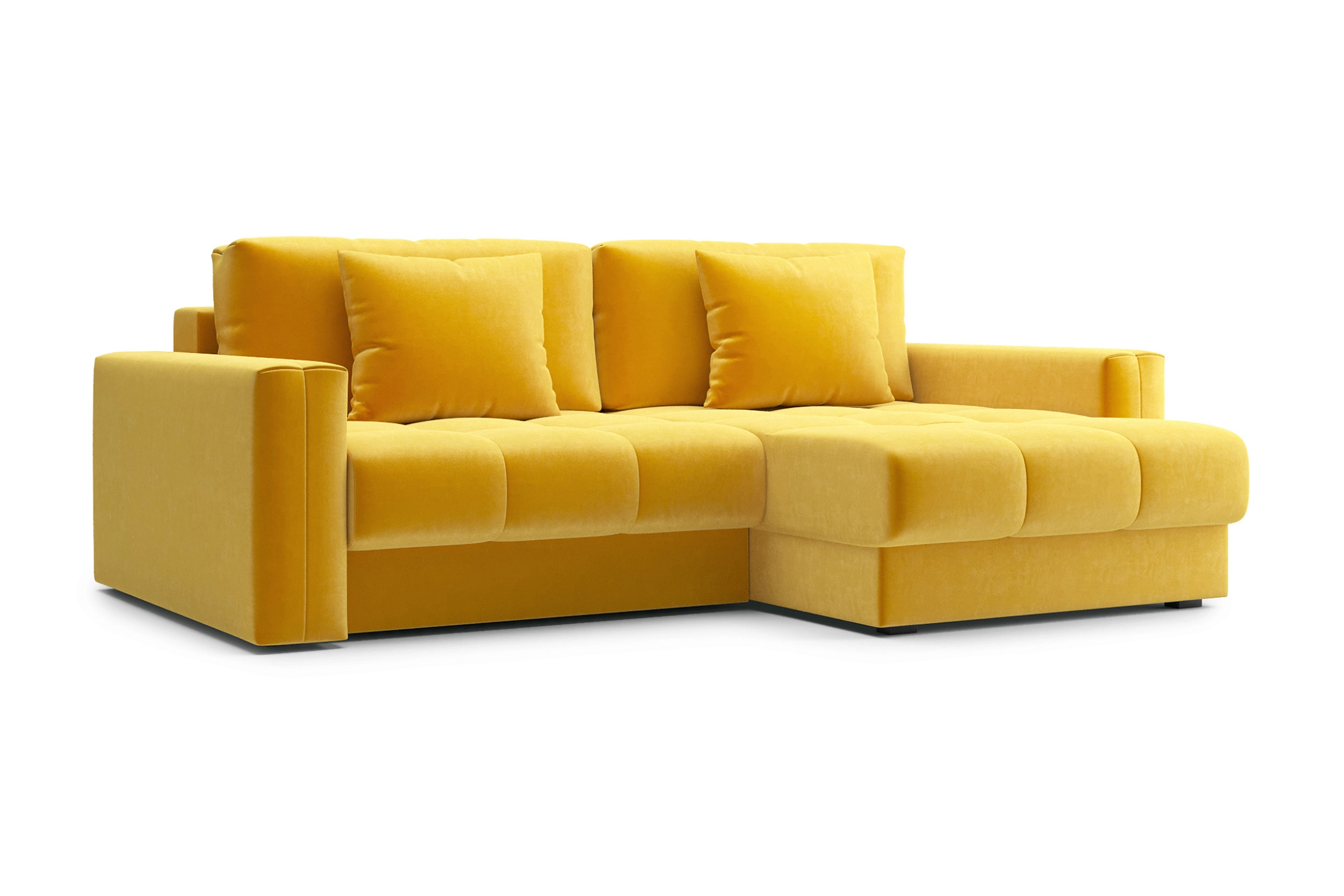 Диван угловой Монарх желтый