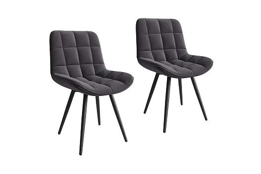 Комплект стульев Бруно темно-серый / черный