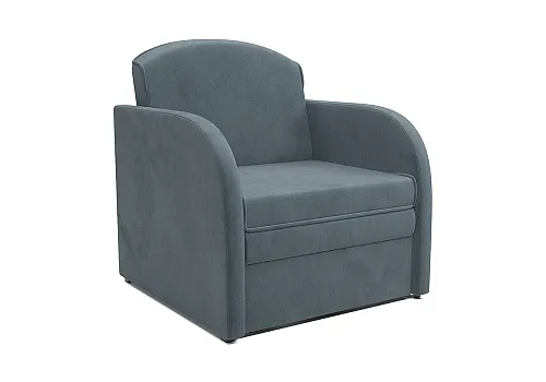Кресло выкатное Малютка велюр серо-синий