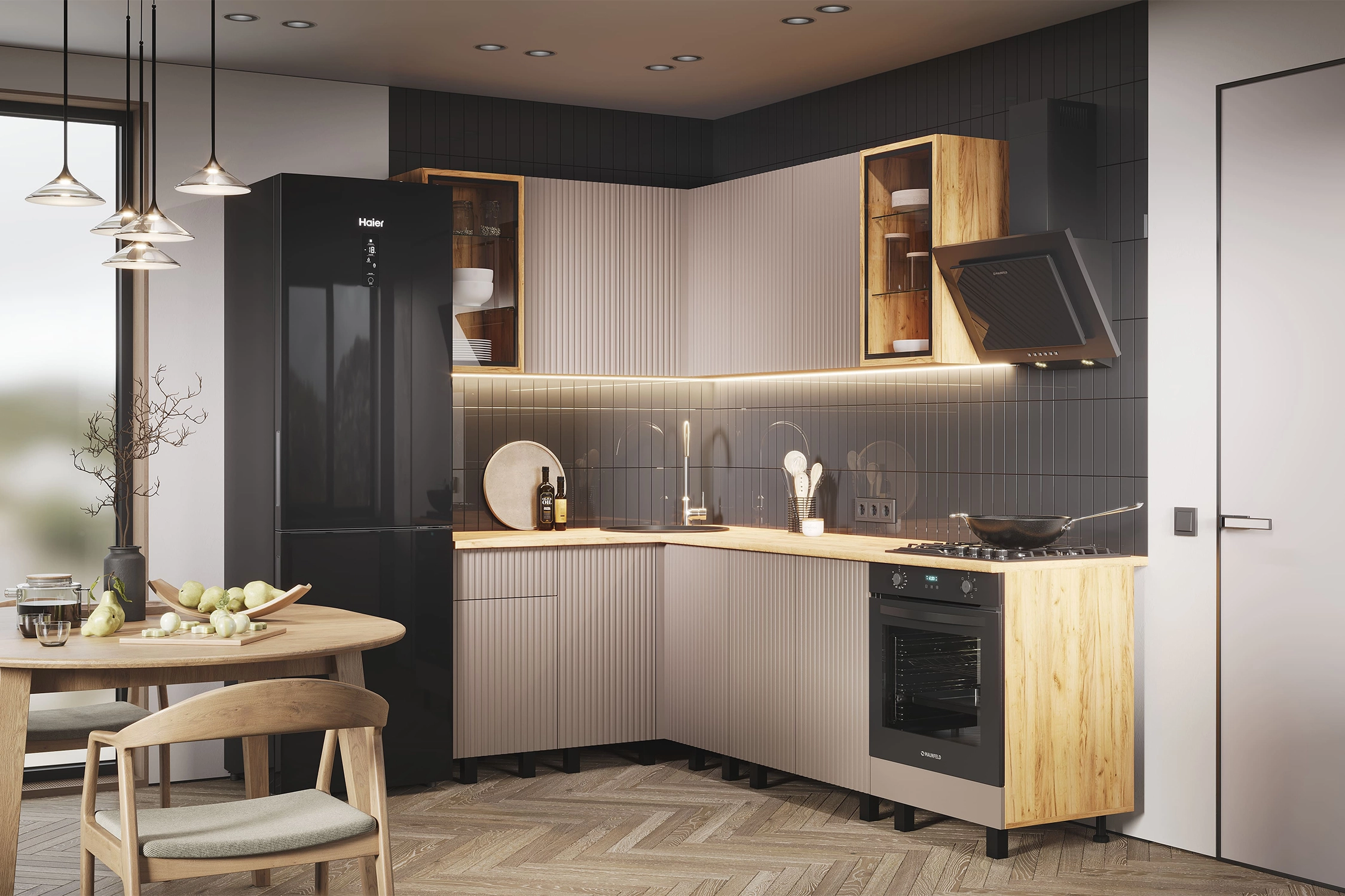 Угловой кухонный гарнитур купить по выгодной цене с доставкой в Домодедово от интернет-магазина НОНТОН