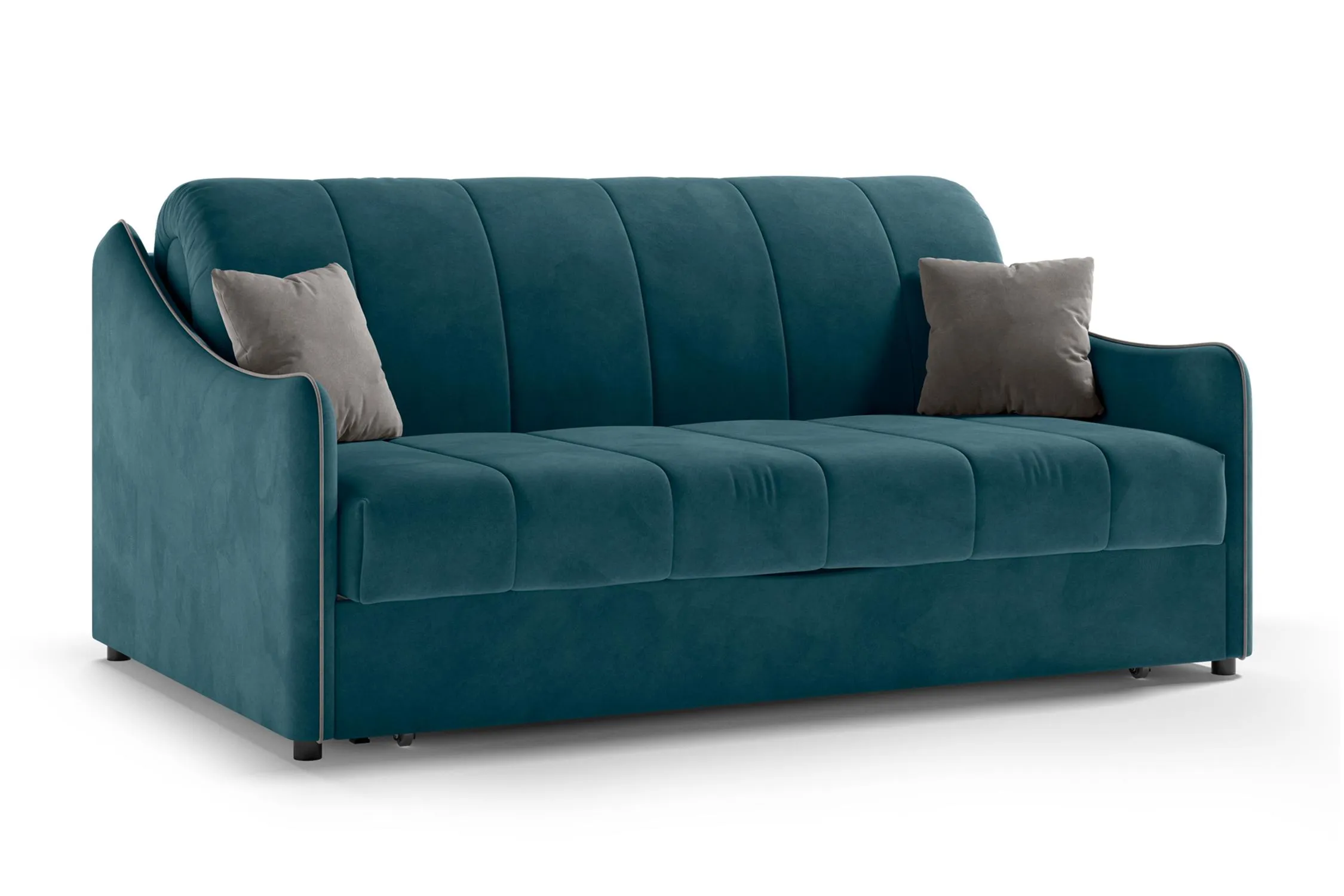 Диван Эско синий / серо-бежевый