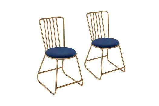 Комплект стульев Персей темно-синий / золото