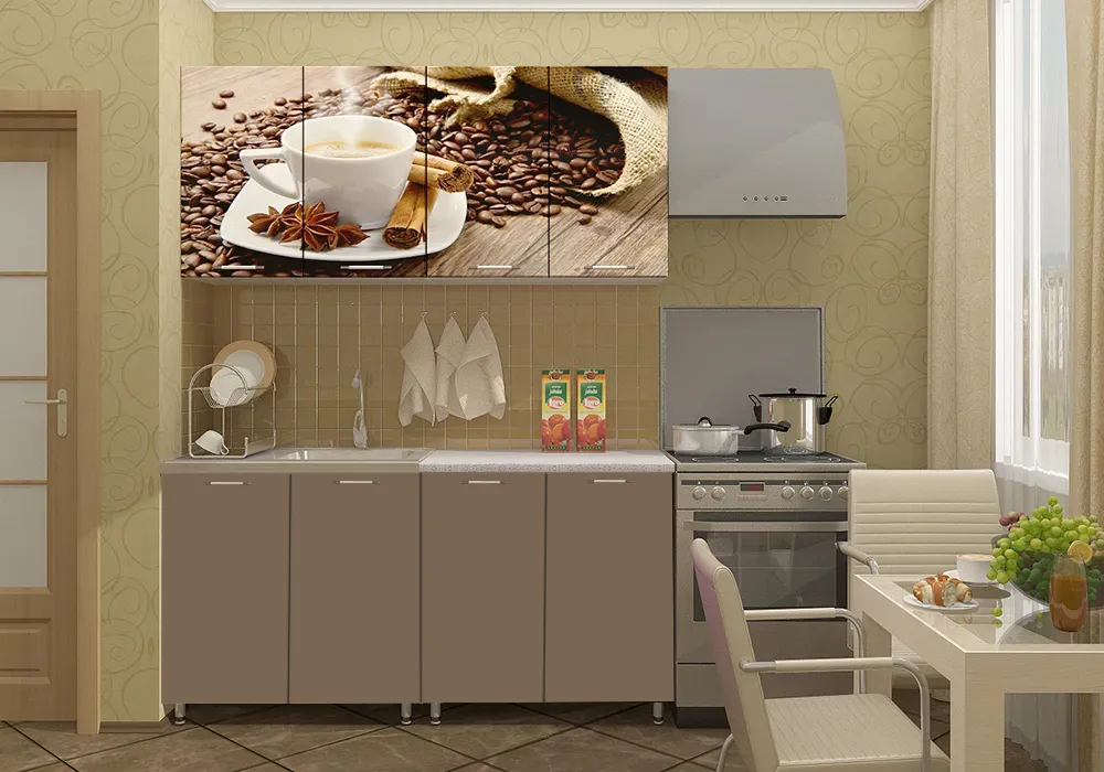 Кухня Coffee в стиле минимализм - кухонный гарнитур от SilverHome в Москве