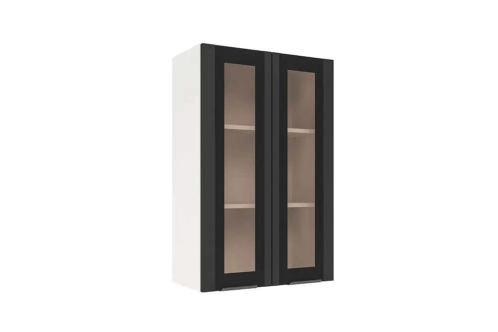 Купить Норд ШВС 600Н шкаф верхний высокий со стеклом Софт черный за 7 190 руб. в Саратове | НОНТОН