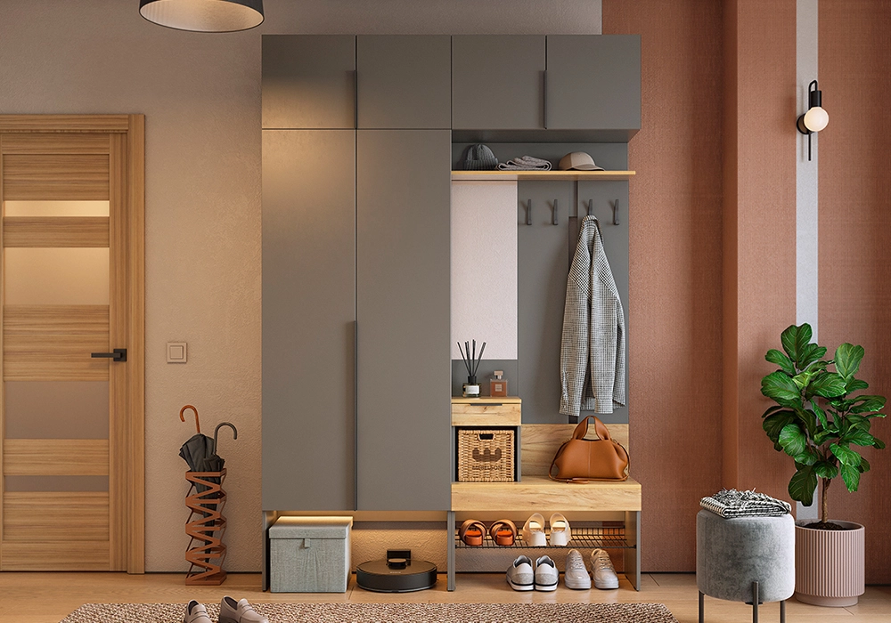 Прихожая Баско К5 графит / дуб крафт золотой арт. 08-207069 купить в Москве по цене 32 460 руб. в магазине мебели НОНТОН