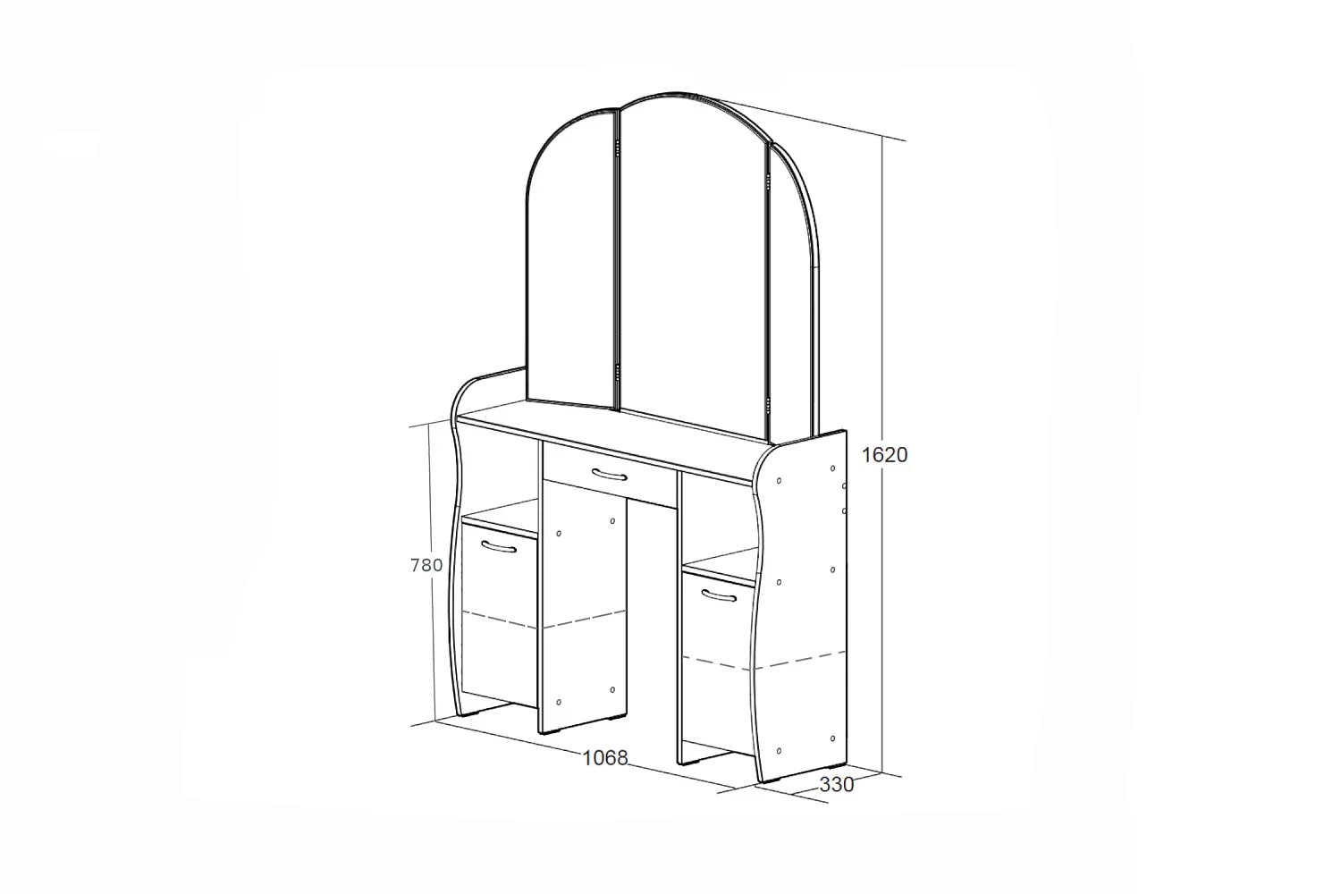 Схема сборки туалетного столика с зеркалом