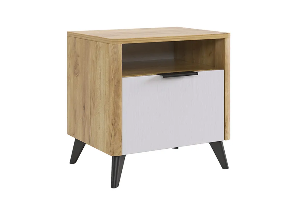 Тумба прикроватная Адам дуб крафт золотой / белое дерево арт. 08-169751 ...