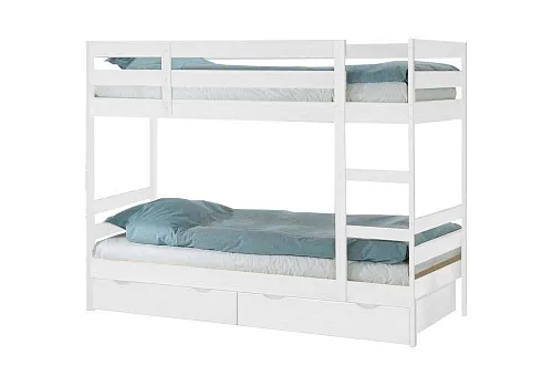 Двухъярусная кровать Пирус с ящиками белая