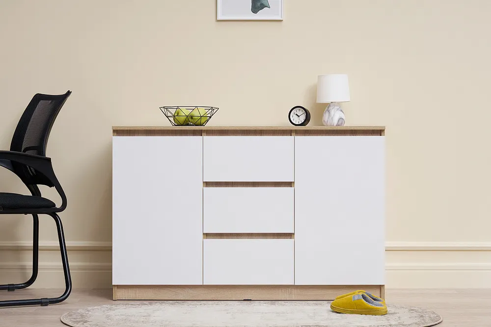 Комод Челси 1200 дуб сонома / белый глянец арт. 08-141083 купить в Москве по цене 6 490 руб. | НОНТОН