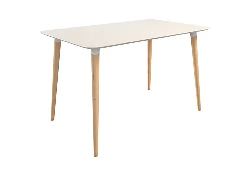 Обеденный стол Сканди 1 белый / светлый лак