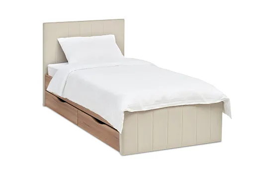 Кровать Ио Мини 0.9 м вяз натуральный / светло-бежевый