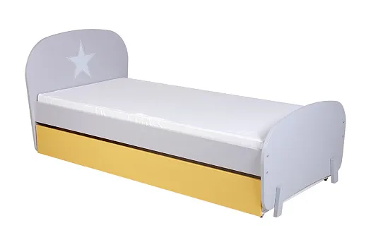 Кровать детская Mirum 1915 с ящиком желтый / серый